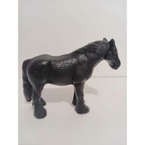 Cast Iron Black Draft Horse Figurine/ Doorstop Country Decor 5"×6"